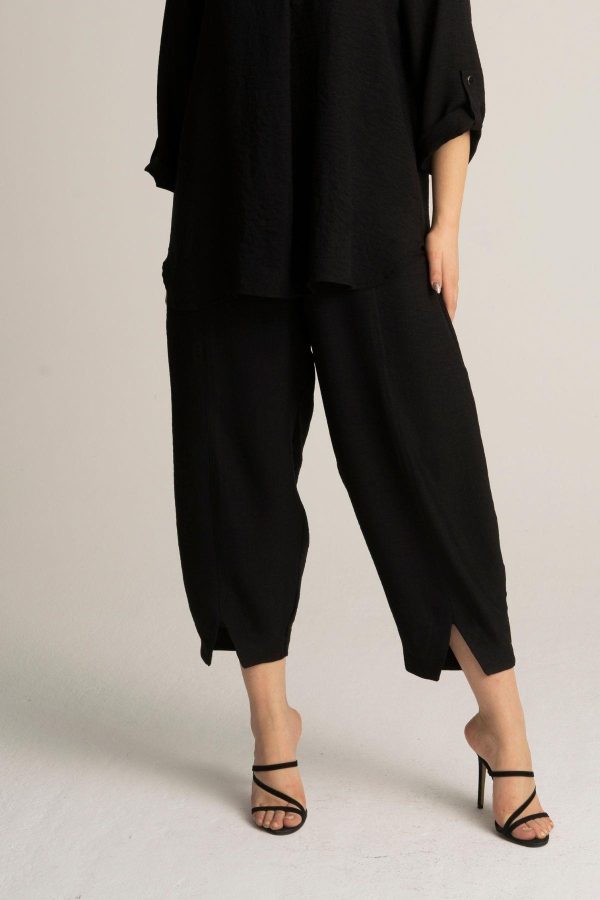 Wholesale Plus Size Linen Black Trousers