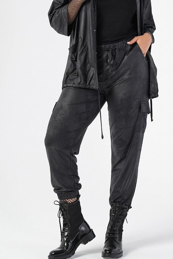Wholesale Women Black Leather Trousers