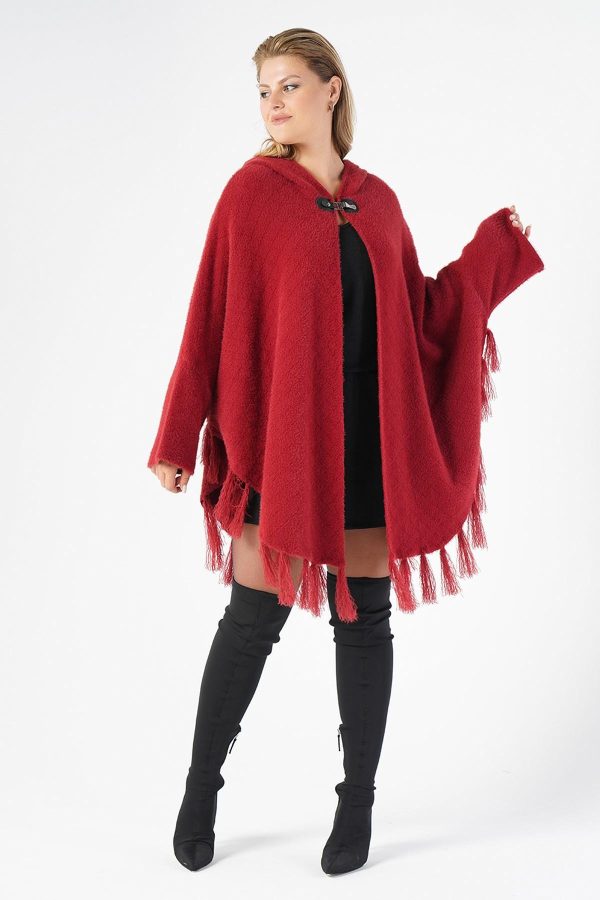 Plus Size Women Red Poncho Suppliers