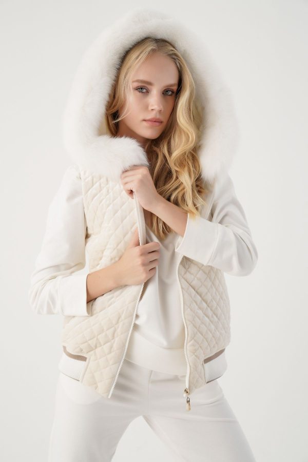Wholesale Women Hooded Fur Velvet Quilted Vest Suppliers